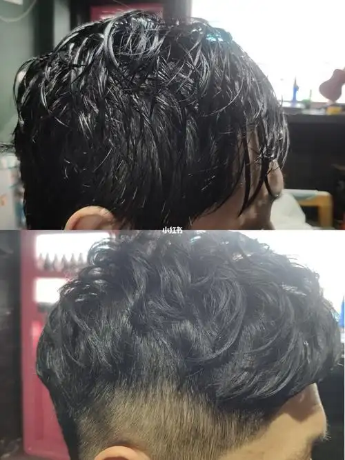 男士烫发前后对比烫发的神奇