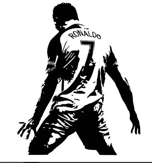 romaldo 罗纳尔多7号足球运动员背影精雕墙贴