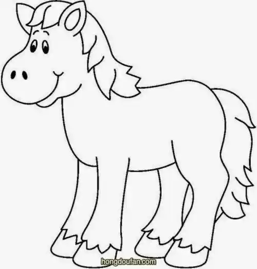 胖乎乎的卡通小马生肖幼儿简笔画大全