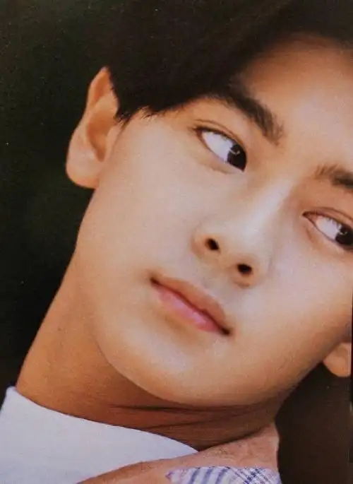 在这张照片中,林志颖展现了他青涩的脸庞和俊俏的模样.