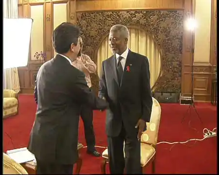 联合国秘书长科菲-安南做客央视《高端访问》