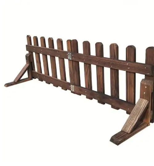 花园户外碳化防腐木栅栏围栏庭院子装饰室外草坪栏杆实木篱笆护栏