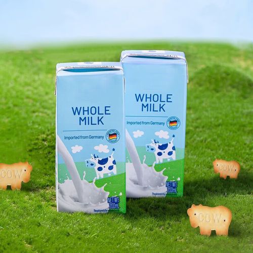 康创优品wholemilk牛奶德国进口全脂牛奶(乳)纯牛奶200ml 6瓶