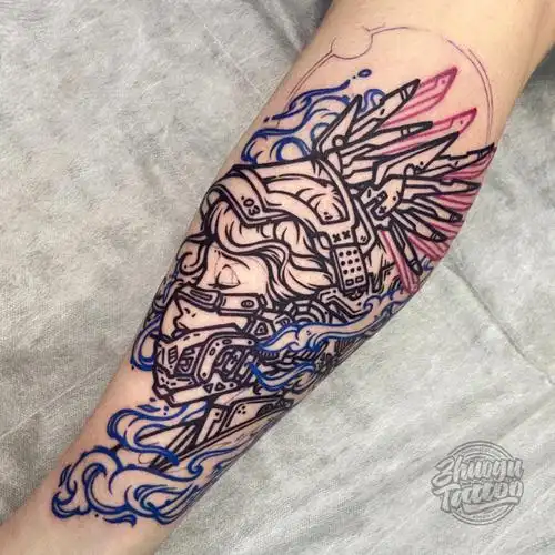 原创纹身赛博朋克纹身未完