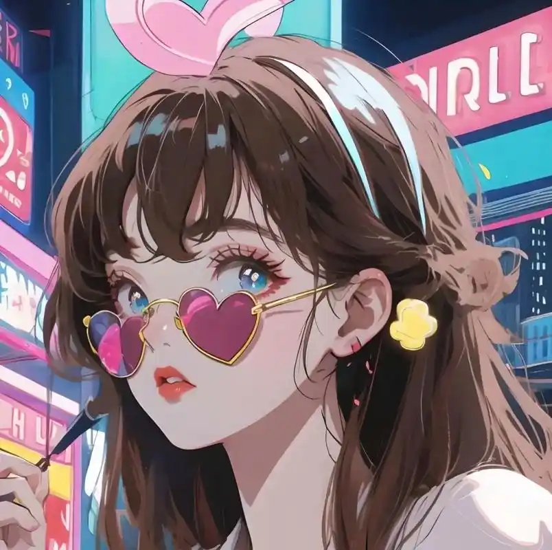 戴眼镜的女孩头像#漫画女孩 #女生头像 #头像 - 抖音