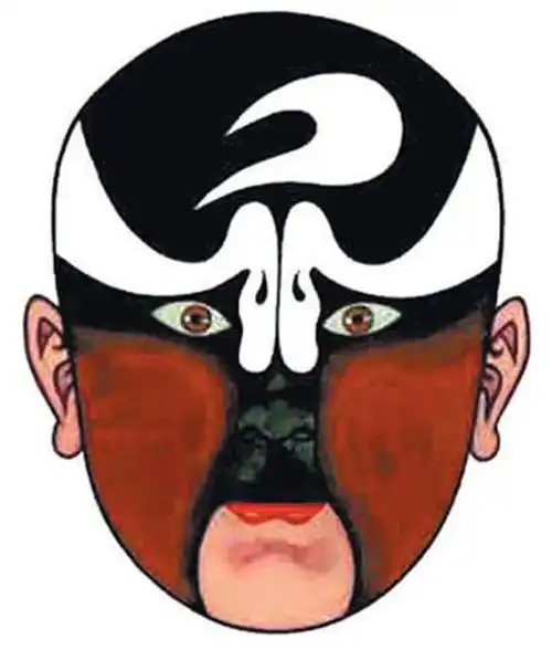 比如说关羽的脸是红的,包公呢就是黑的啦.