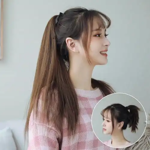 马尾假发自然辫子高辫子松绑蓬松仿真捆绑式扎发马尾