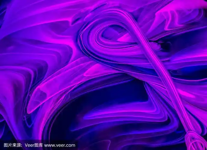 混合蓝色和紫色的油画抽象