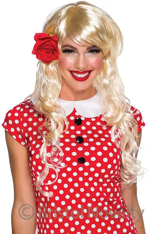 女式花式俱乐部派对配饰 vixen 波浪卷发长假假发英国