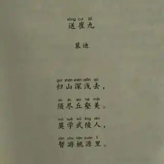 最好的方法读唐诗―22《送崔九》