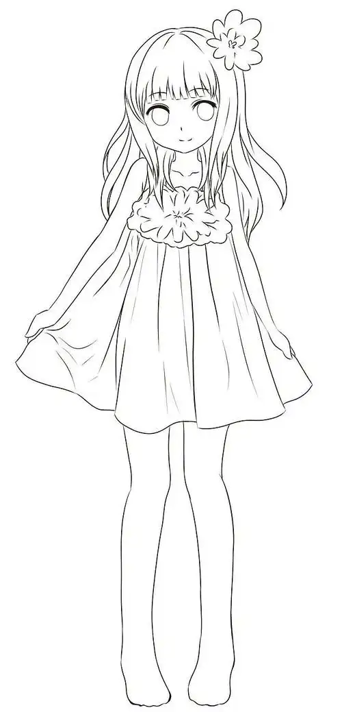 线稿全身漫画卡通人物绘画