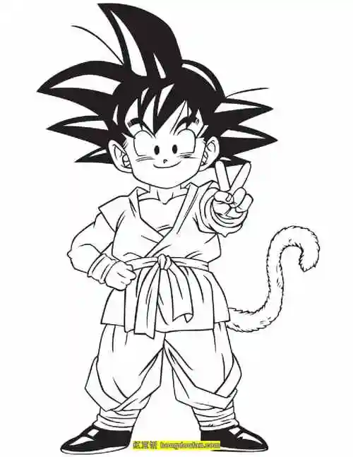 10张4到10岁孩子们最喜欢的七龙珠格斗漫画涂色图片-红豆饭小学生简笔