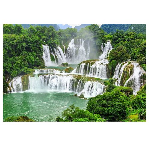 盛洛侠八来财山水画聚宝盆风景画背景墙贴纸背景自粘流水生财广进图1