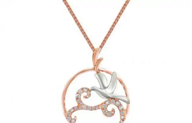 周大福雀悦系列18k金钻石吊坠