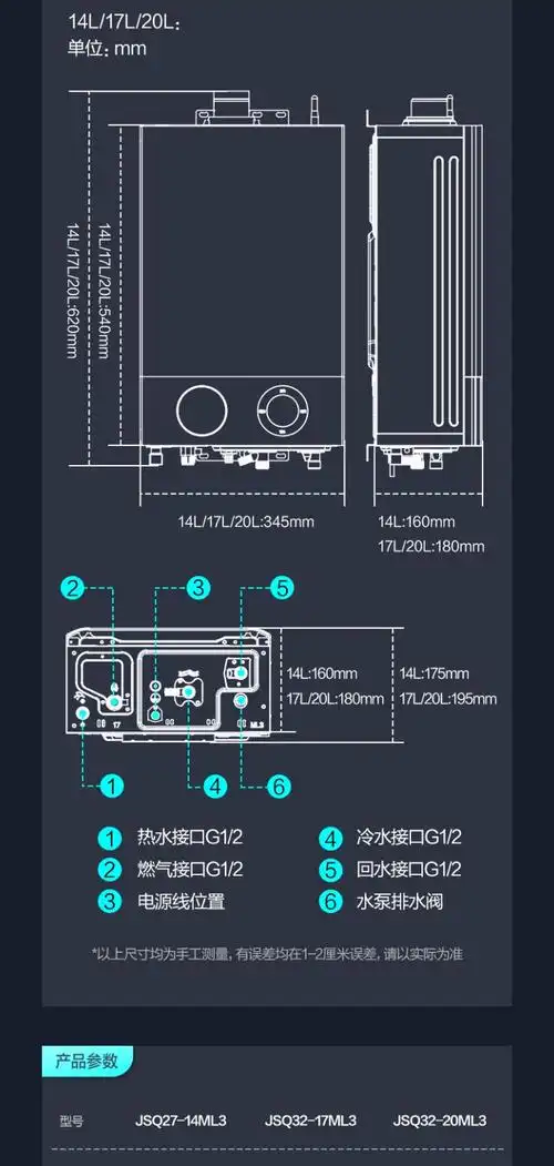 万和ml3高端零冷水双屏远程控制全新三管零冷水燃气热水器jsq3217ml