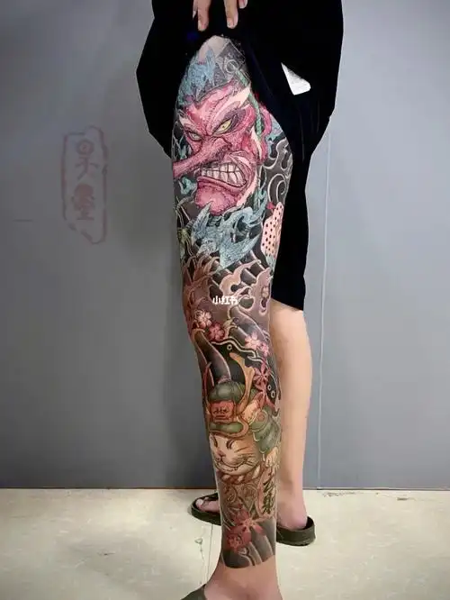 下一位把腿打包好准备寄过来98#紋身  #日式老传统  #纹身培训