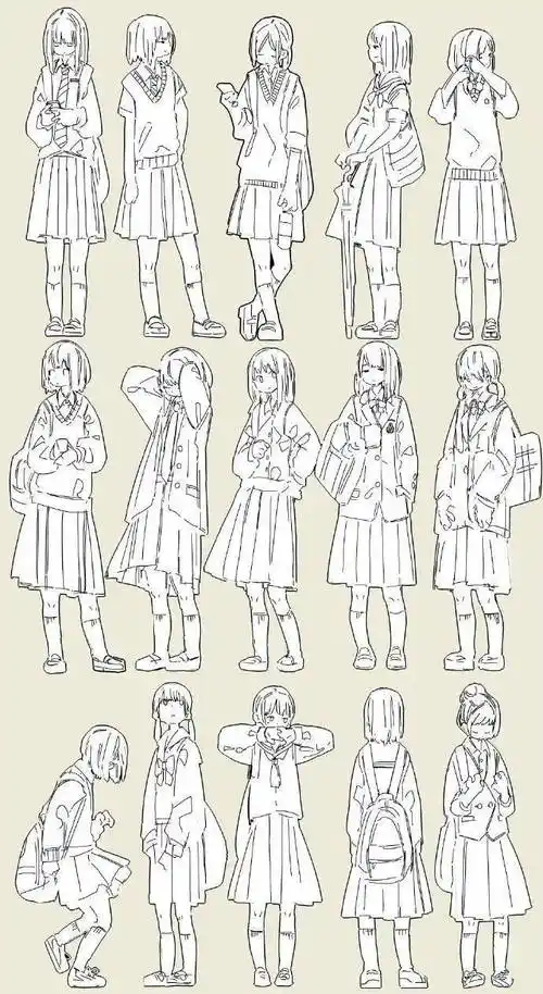 绘画素材人物动作画法参考