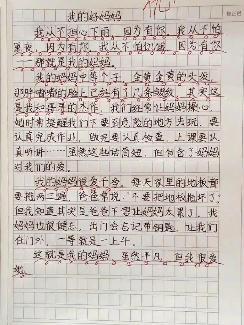 《我的妈妈》   写人作文《我的妈妈》