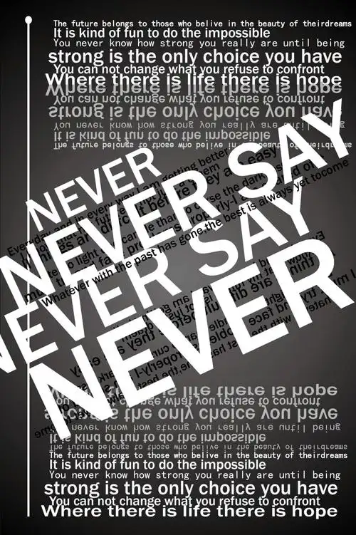 never字体排版设计励志海报