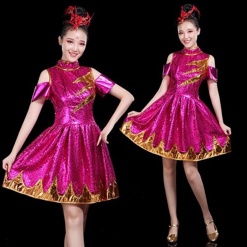 2021新成人女爵士舞蹈服时尚性感亮片演出服大码现代舞广场舞套装