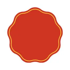 橙色花边圆形标签矢量素材