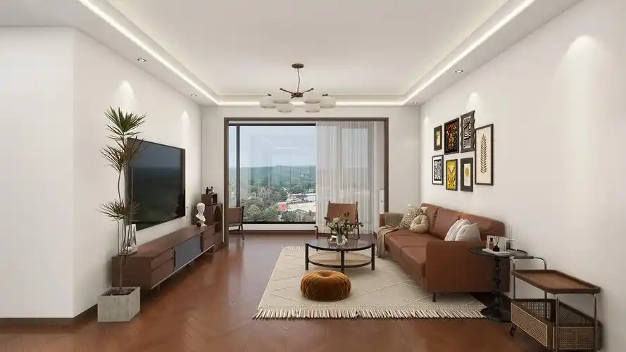 李青越-125平方中古风三居室样板间一层客餐厅装修效果图第3张