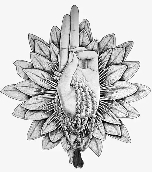 莲花山的手掌手势