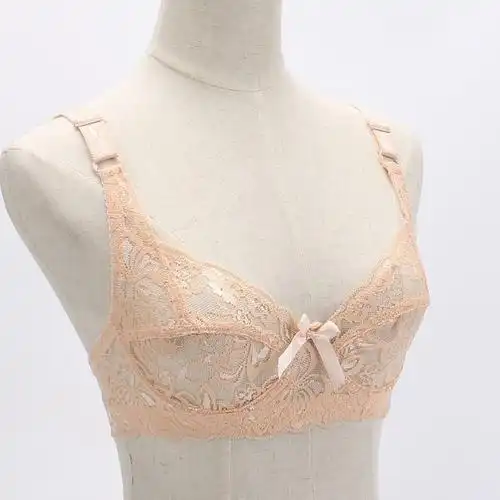 大胸薄款性感诱惑骚透视透明蕾丝聚拢超薄女文胸胸罩内衣乳罩.