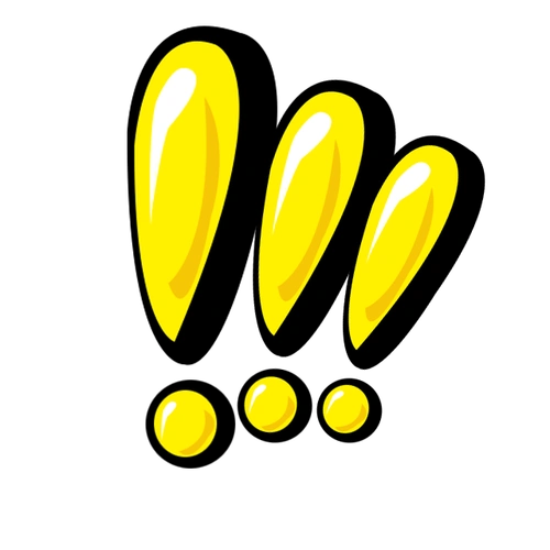 卡通警示感叹号图标png图