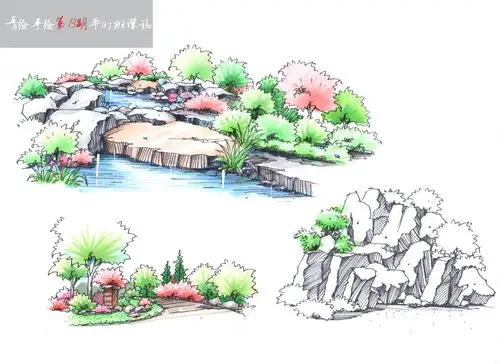 景观课稿3 设计机构: 晋绘手绘 作品类型: 园林景观 项目类型: 居住区