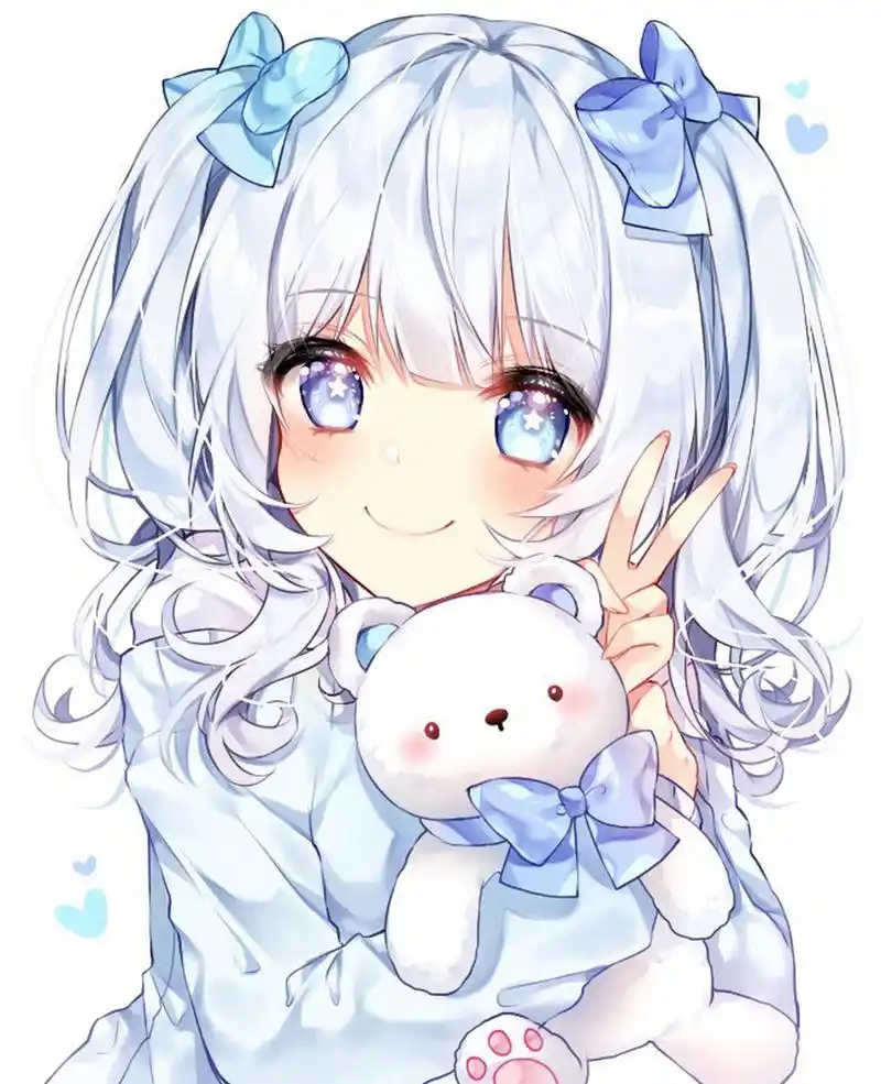 二次元蓝发妹子#二次元美图# #动漫美图