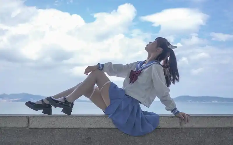 竖屏蓝天大海白丝水手服太美好啦水色summerdays嘉也子