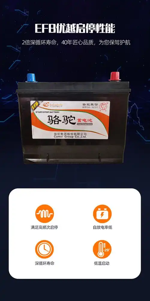 骆驼efb启停s95汽车电瓶骆驼蓄电池12v70ah汉兰达皇冠汽车电池