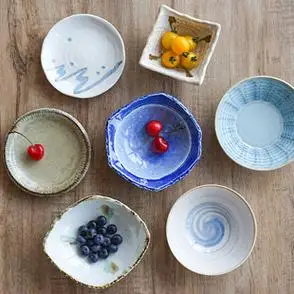 家用日式 异形碟 日本进口陶瓷小碟子料碟小碗小吃盘子小菜碗个性 -
