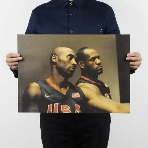 【h0820】科比o款/只要心够决/nba 篮球励志/牛皮纸海报51x36cm