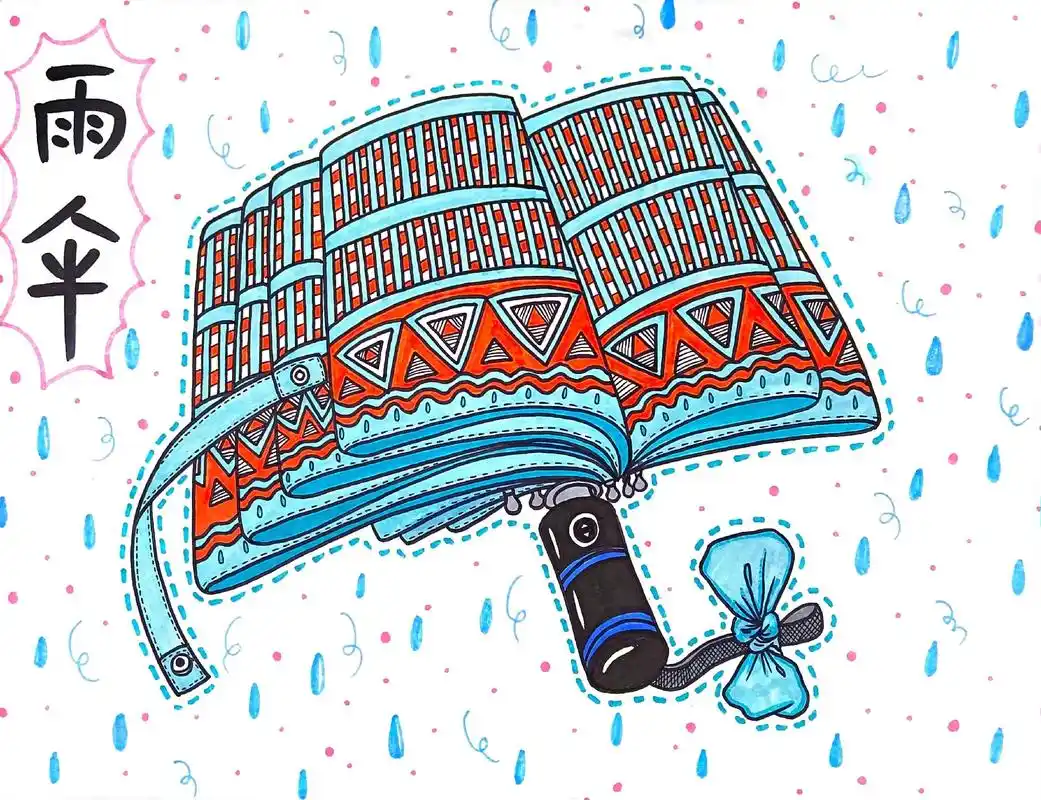 写生创意画96雨伞90.#手绘 #一起学画画 #儿童画 #少 - 抖音