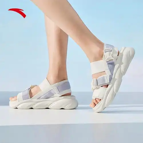 安踏喵喵运动凉鞋女鞋2022夏季新款休闲复古厚底沙滩外穿凉拖鞋女