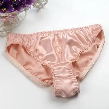 特加大码加肥中老年人妈妈胖mm中腰女真丝内裤真丝内裆 橘粉色 xxl