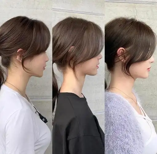 八字刘海高马尾中分1