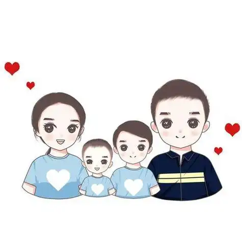 亲子头像一家四口俩个男孩头像 - 可爱卡通头像!