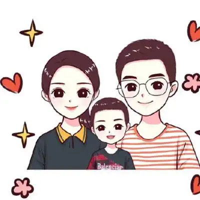 一家三口头像卡通超萌 亲子q版手绘微信头像 - 动漫头像 - 潮人个性网