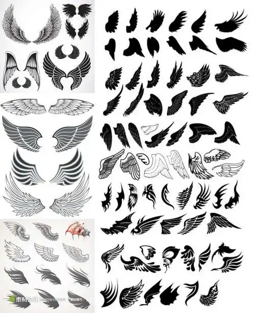 19:36:44手绘翅膀图标纹身图案矢量素材图腾十二twelve同采自www
