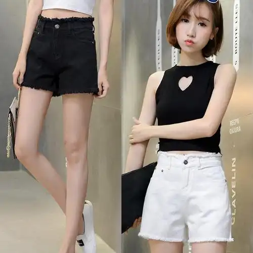 h超薄牛仔短裤女夏5分高腰2017新款韩版宽松夏季薄款女士五分中裤