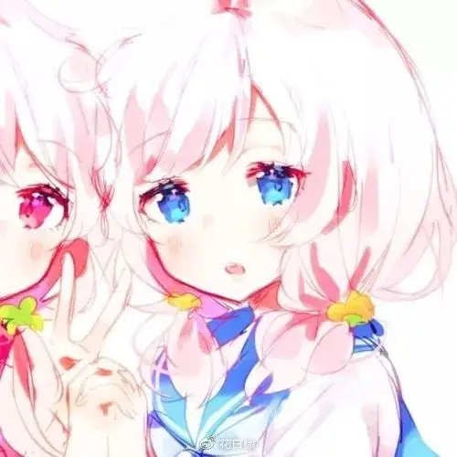 【28张】动漫闺蜜头像二人呆萌一人一张