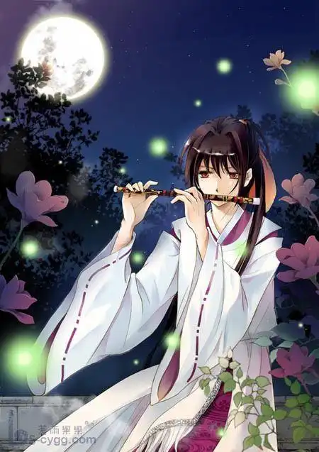 苍雨果果 的插画 吹笛子的美少年