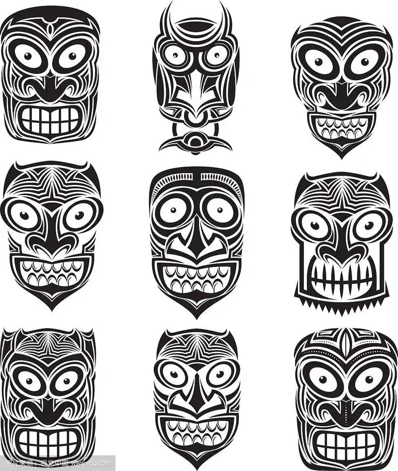 部落印第安图腾恐怖万圣节面具