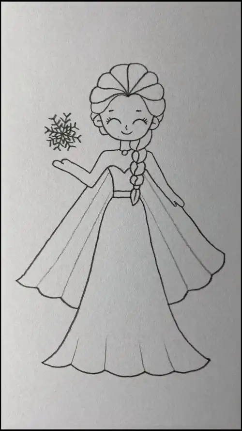 画画原来如此简单#画美丽的冰雪公主