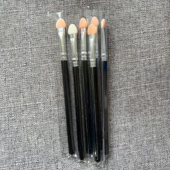 faiccia海绵眼影棒便携式眼影刷口红刷多功能化妆刷晕染美妆工具银色