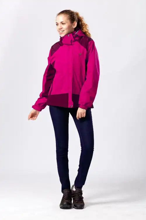 正品骆驼航线女户外冲锋衣 秋冬新款 三合一两件套抓绒内胆 y-136图片