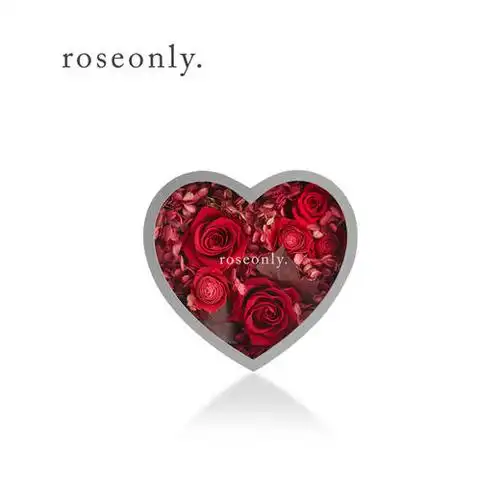 永生玫瑰 - 全世爱 经典-嫣红-簇拥版-中型心形